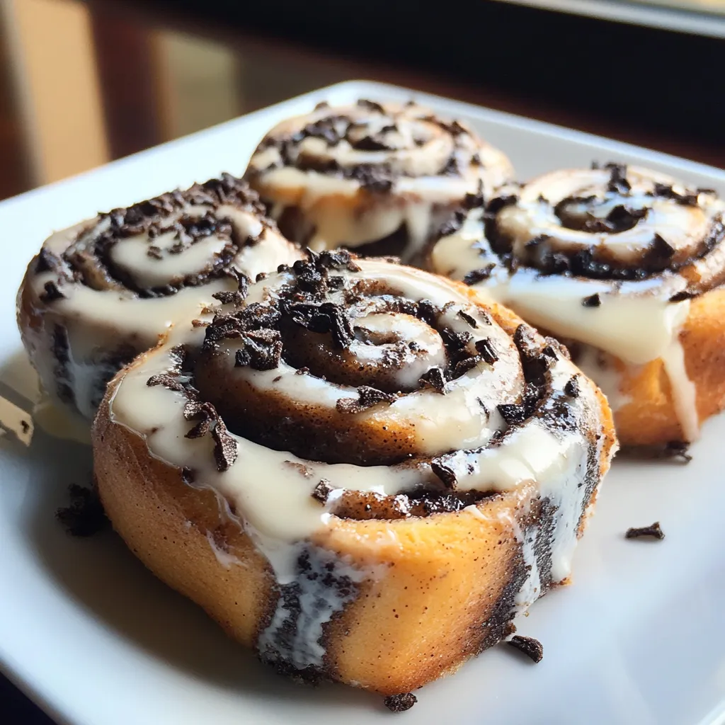 Cookies and Cream Cinnamon Rolls