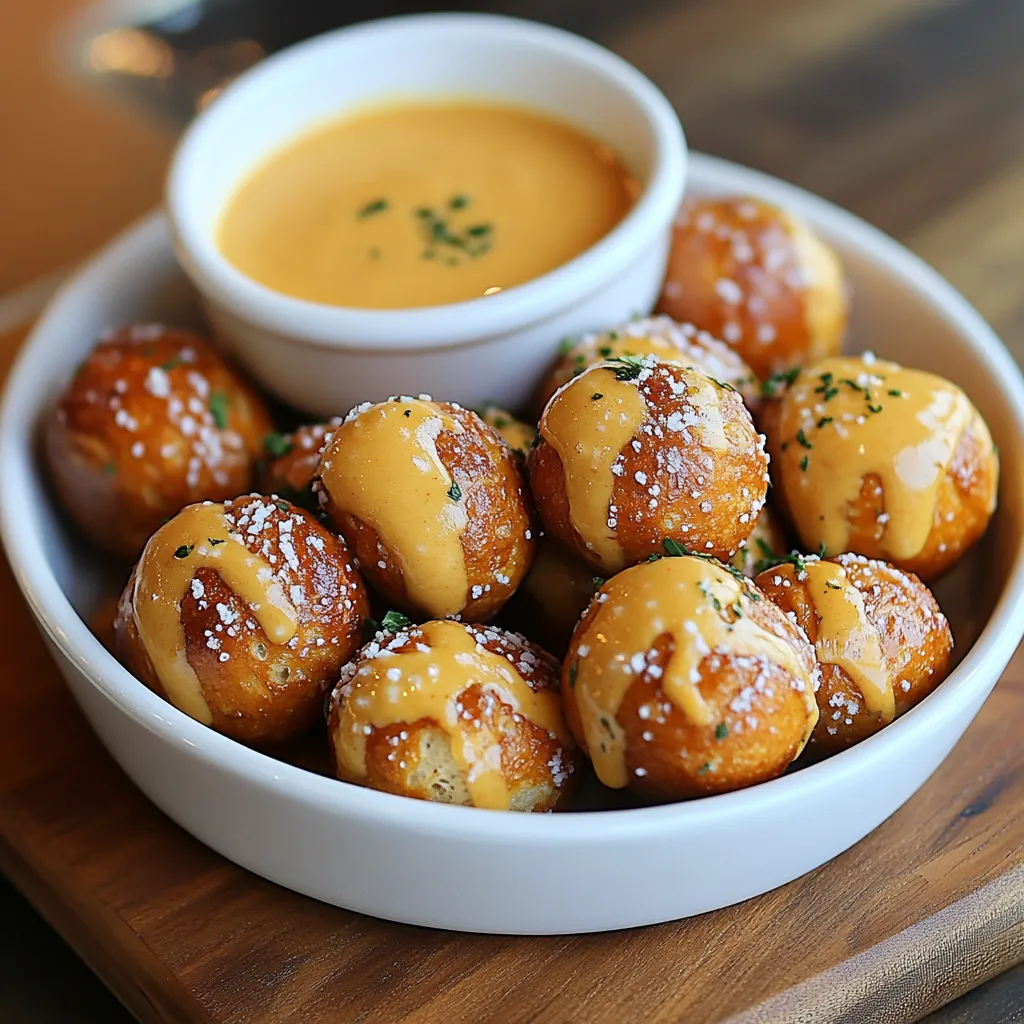 Pretzel Bites with Cheddar Sauce