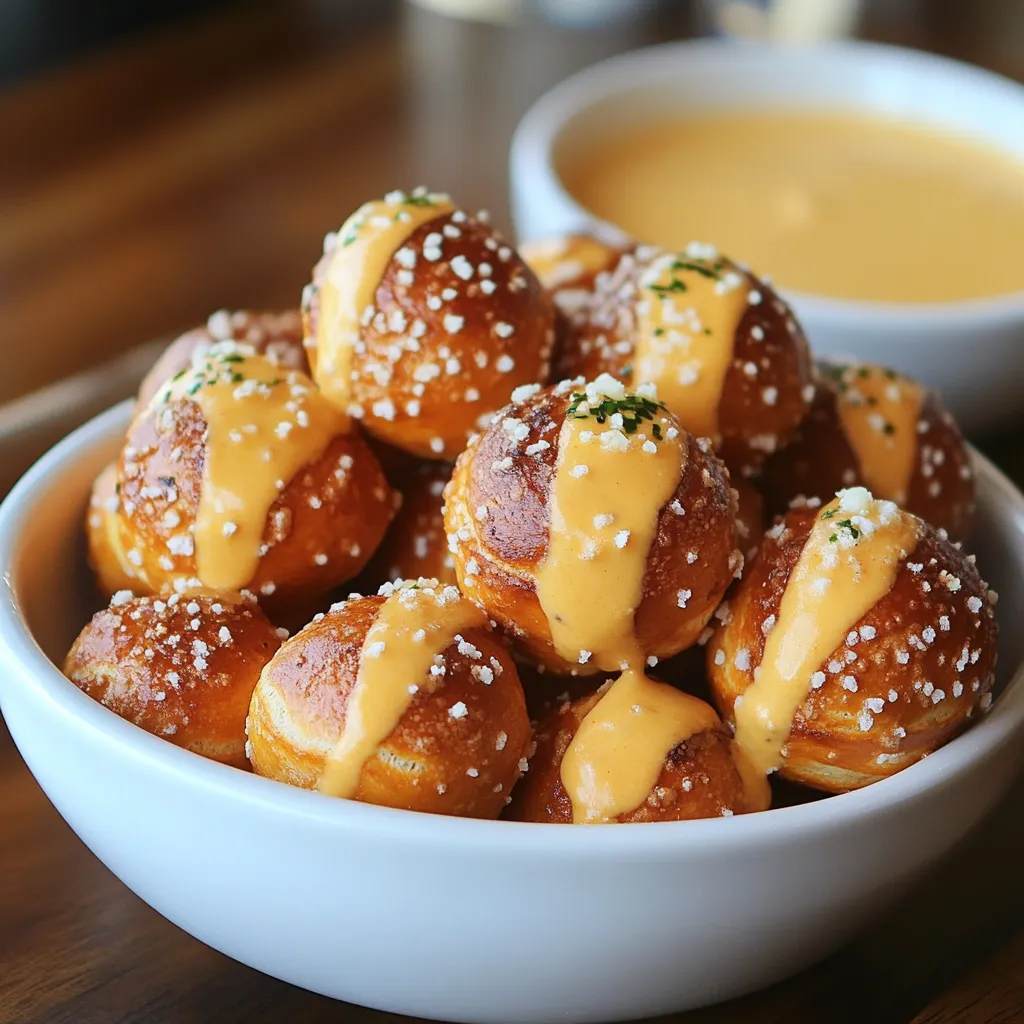 Pretzel Bites with Cheddar Sauce